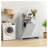 Tilted Laundry Hamper with Removable Basket, Hidden Laundry Storage Cabinet, Free-Standing Bathroom Organizer for Home, White