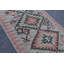 Tapis kilim turc authentique avec motif traditionnel nomade Oushak à motifs géométriques bleu / vert