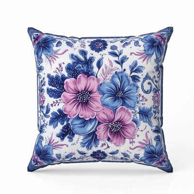 Periwinkle Pattern Faux Suede Pillow