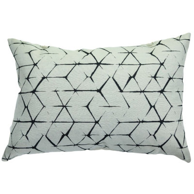 Coussin lombaire géométrique plumes