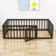 Lit plateforme en bois Hajer avec clôture et porte-657190987-657190988