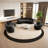 Black curved negotiating sofa set