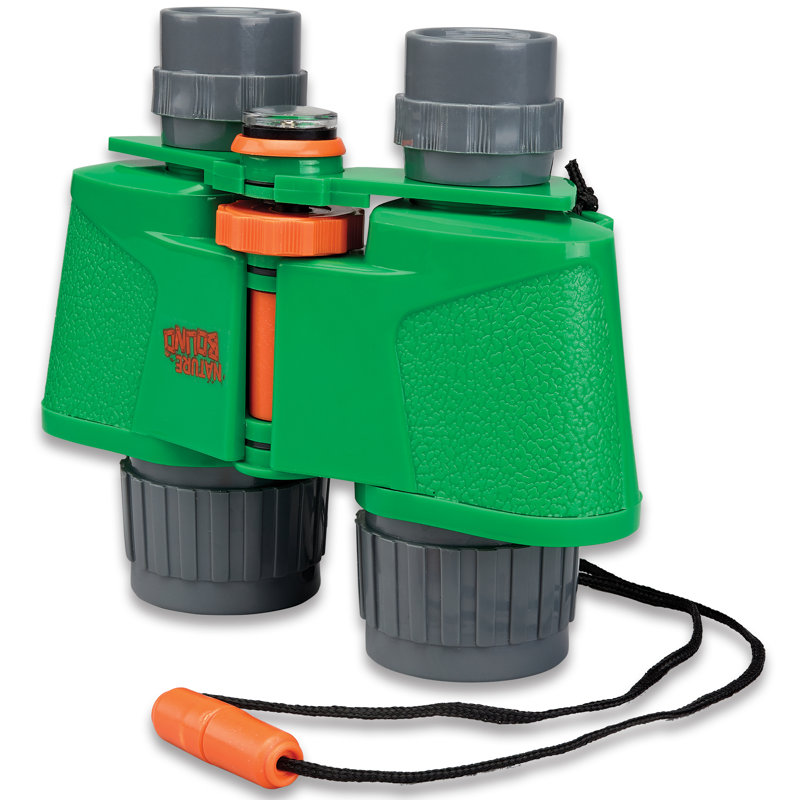Nature Bound: Jumelles avec boussole intégrée - Vert - Outil d’exploration pour l’extérieur, résolution 6 x 35, puissance de grossissement 6 x, sangle de sécurité, jouets pour enfants 3+
