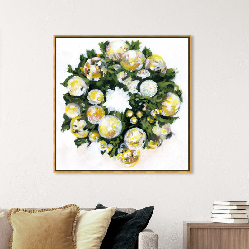 « golden christmas »-impression, Encadrement doré, 40 po x 40 po