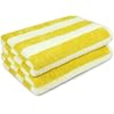 Large Oversized Beach Towel - Big Cotton 36 X 70 Inch Striped Pool Towel, Large Cabana Soft Swimming Towel For Adult
