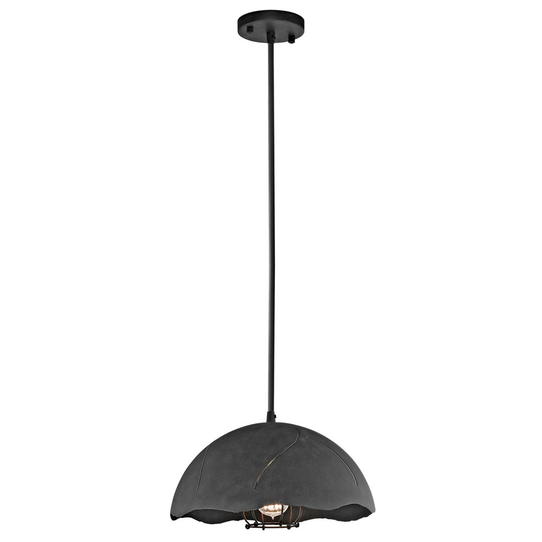 Lorne 1 - Light Weathered Zinc Dome Pendant