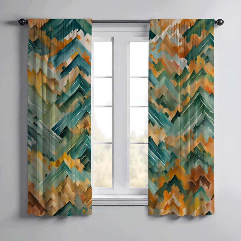 Yassin Semi Sheer Curtain Pair, 20" W x 82" L
