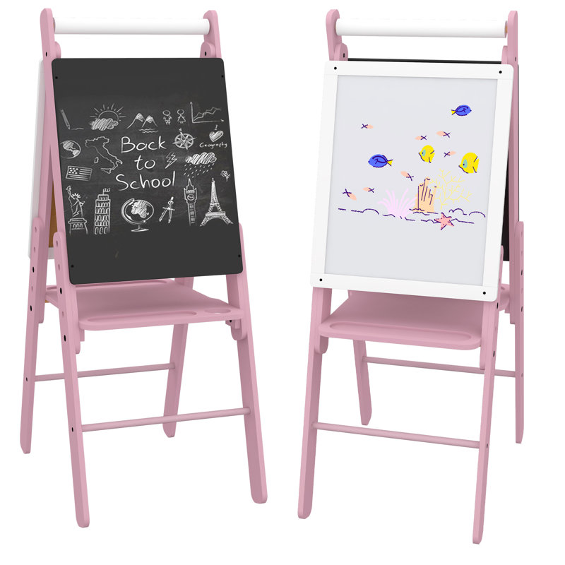 Lief Harriet Bee Adjustable Manufactured Wood Tripod Easel, Pink