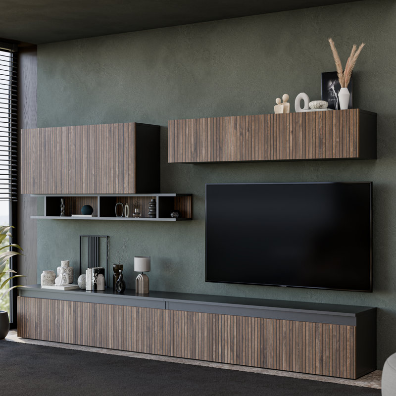 Toronto Modular Entertainment Centre, Black;Brown