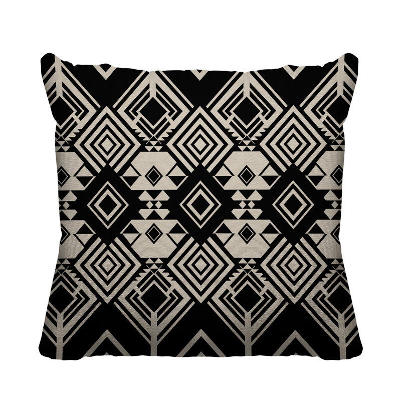 Housse et insert de coussin extérieur d'extérieur, L 19 po x H 19 po, Noir
