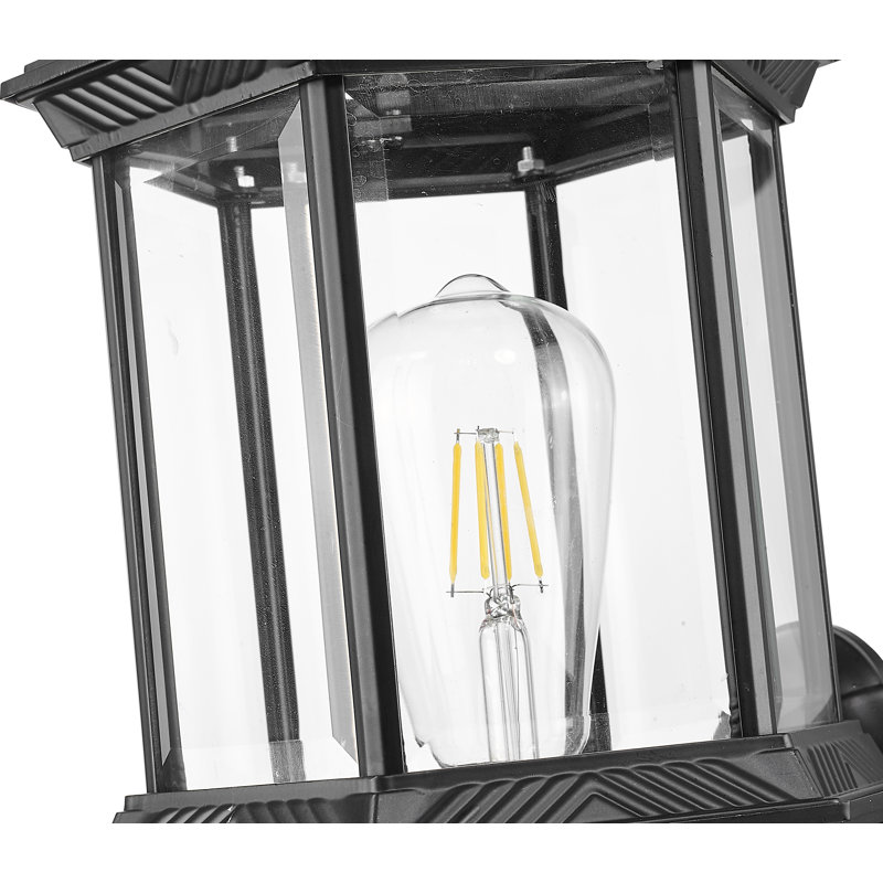 Lanterne murale d'extérieur 1 lumière 21,5 po Grenville, Noir mat