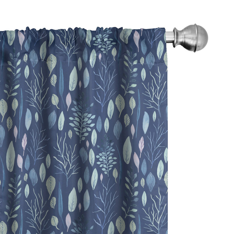 Floral Semi-Sheer Rod Pocket Curtain Panels, 28" W x 84" L