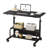 Manual Height Adjustable Standing Desk with Storage Shelf, Portable Mobile Computer Desk-974665866