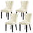 Tufted Leather Upholstered Wing Back Parsons Chair (Set Of 4)-1807697784-1807697781