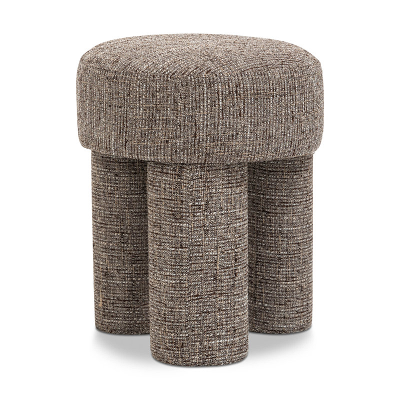 Larson 14.5" Wide Square Standard Ottoman, Brown Polyester Fabric