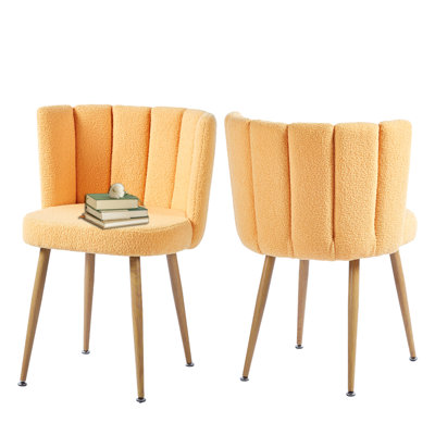 Modern Lotus Backrest Fabric Upholstered Dining Chair (Set of 2)