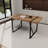 4-6 Person Home Kitchen Dining Table 55", Dark Wood 1.5" Thick Tabletop, Rectangular, Black Metal Legs, Modern Style 55" & Table, Rural Industrial Radiance, Tabletop With Legs For