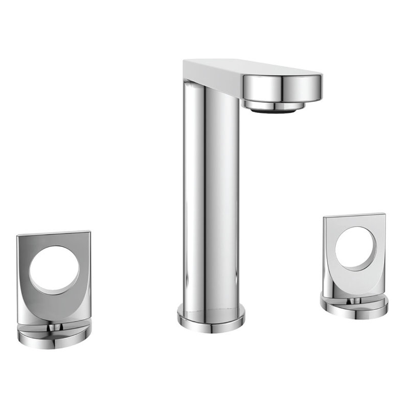 Fresh Widespread Faucet Bathroom Faucet with Drain, Polished Chrome