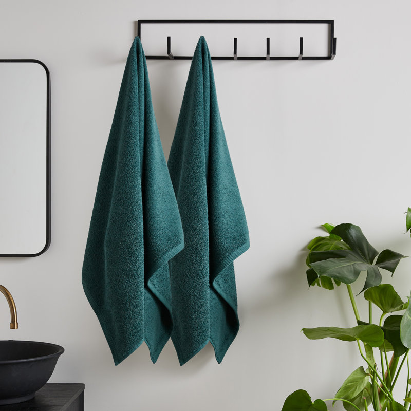 Quick Dry Cotton Bath Sheet Pair, Forest Green