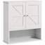 Armoire de salle de bain murale, armoire de rangement murale avec tablette ouverte et tablette réglable