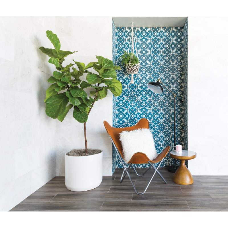 Remy 8" x 8" Cement Spanish Wall & Floor Tile, Smoke