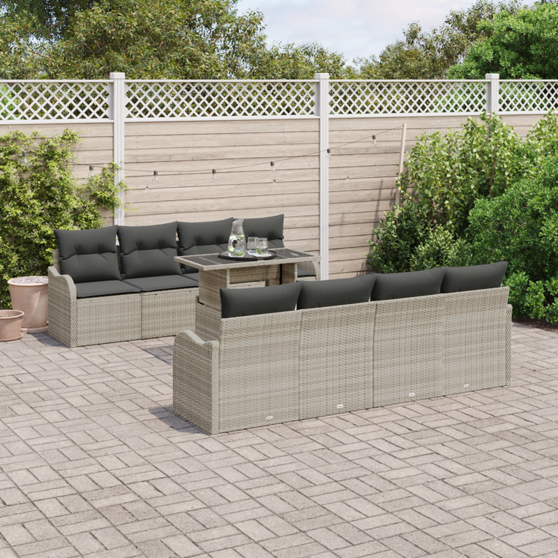 231cm Wide Patio Sofa with Cushions