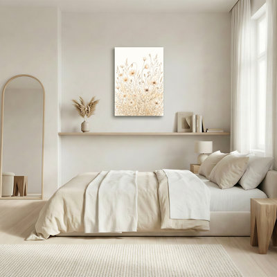 Art mural sur toile beige et crème