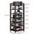 7-Tier AV Media Stand, Audio Rack with Adjustable Shelves, Stereo Rack on Wheels for Home Office Theater-1074721043