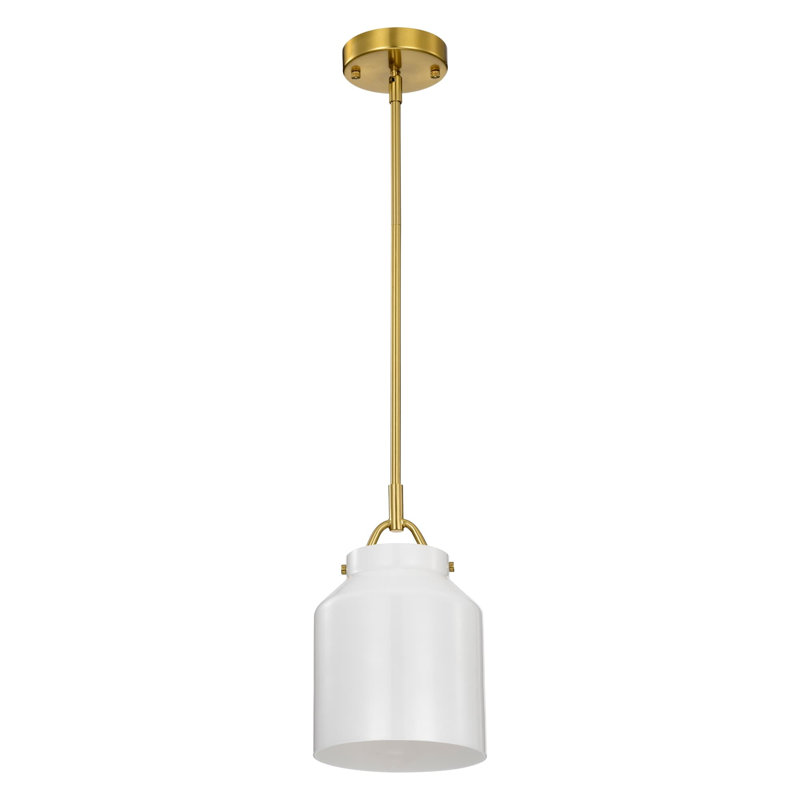 Magno Brass Pendant Light With Frosted Glass Lantern Shade