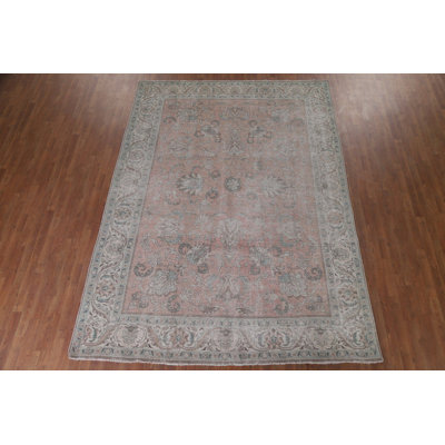 Tapis traditionnel délavé à motif floral 8 x 11