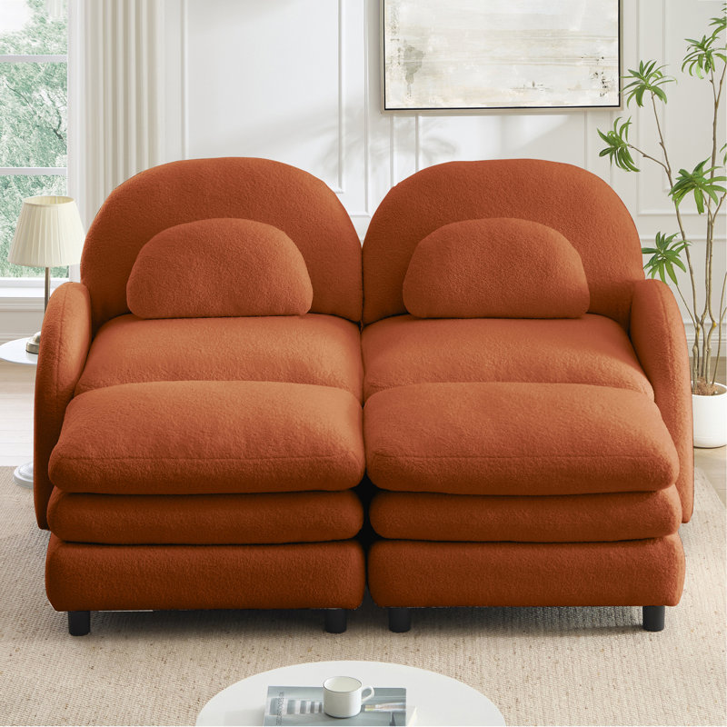 Canapé 2 places Teddy, Orange Teddy, 68.5" W