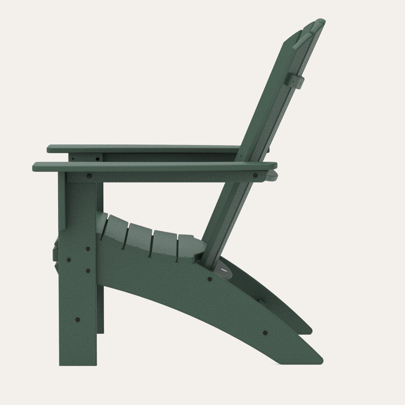 POLYWOOD Nautical Curveback Adirondack Chair, Green