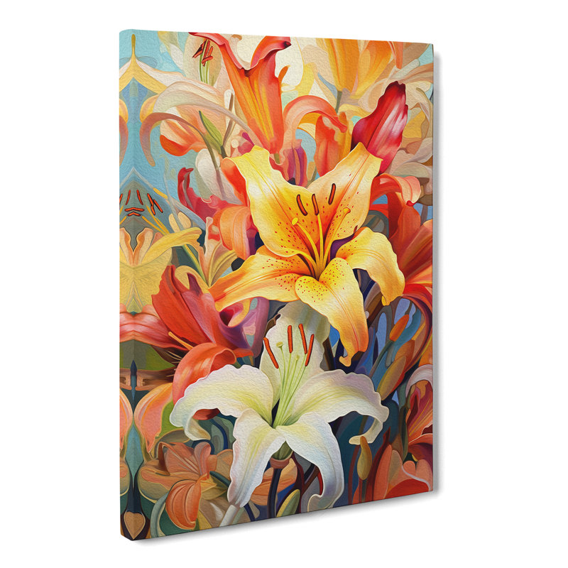 Lily Flower Orphism Art - No Frame Print, 60cm H x 40cm W x 3cm D