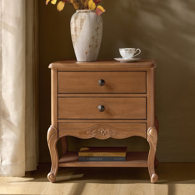 Evars 24” W Traditional 3-Drawer End Table With Hidden Drawer and Charging Station