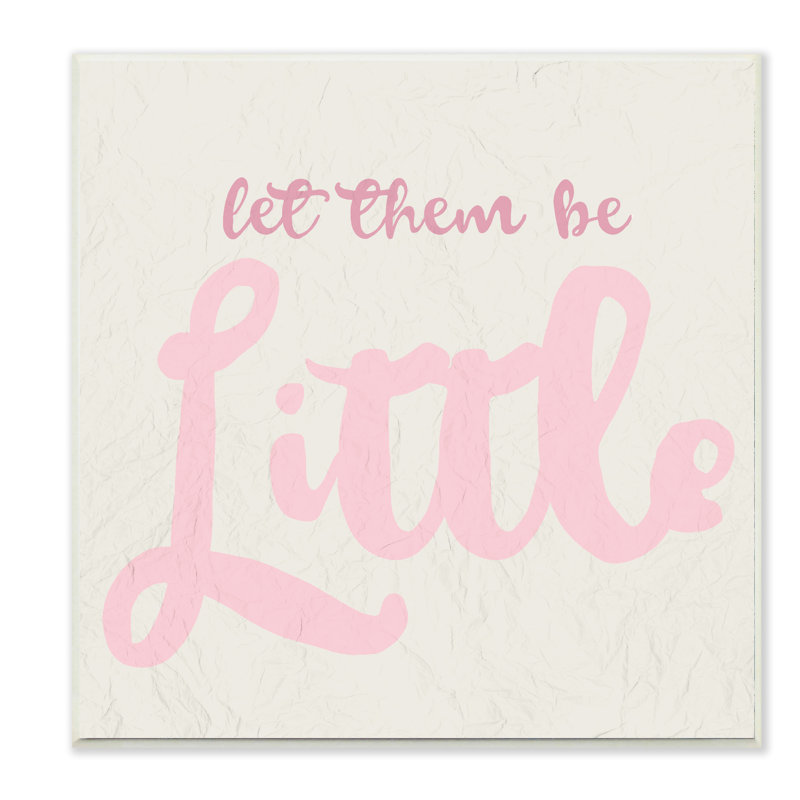 « let it be little cursive », art textuel encadré, H 12 po x l 12 po, Plaque murale