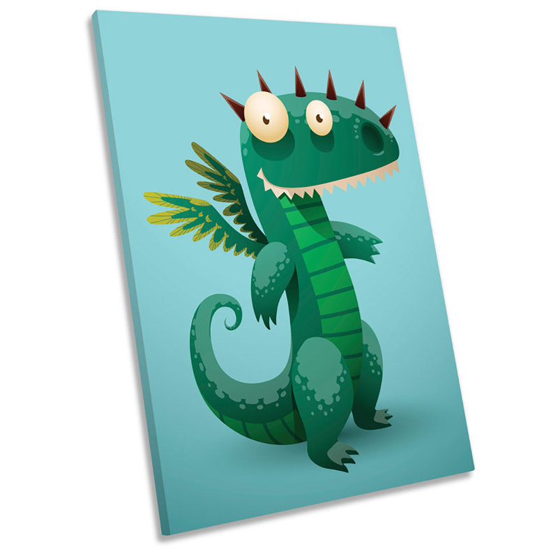 Cute Crocodile Monster Kids Room - Wrapped Canvas Print, 61cm H x 40.6cm W