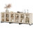 Aadam 3 In 1 Multifunctional Sideboard Buffet Cabinets With 6 Glass Doors, Modern Sideboard Credenza With Adjustable Shelf And Metal Base, Coffee Bar Cabinet Storage Cabinet For Living Room, Kitchen-74825118