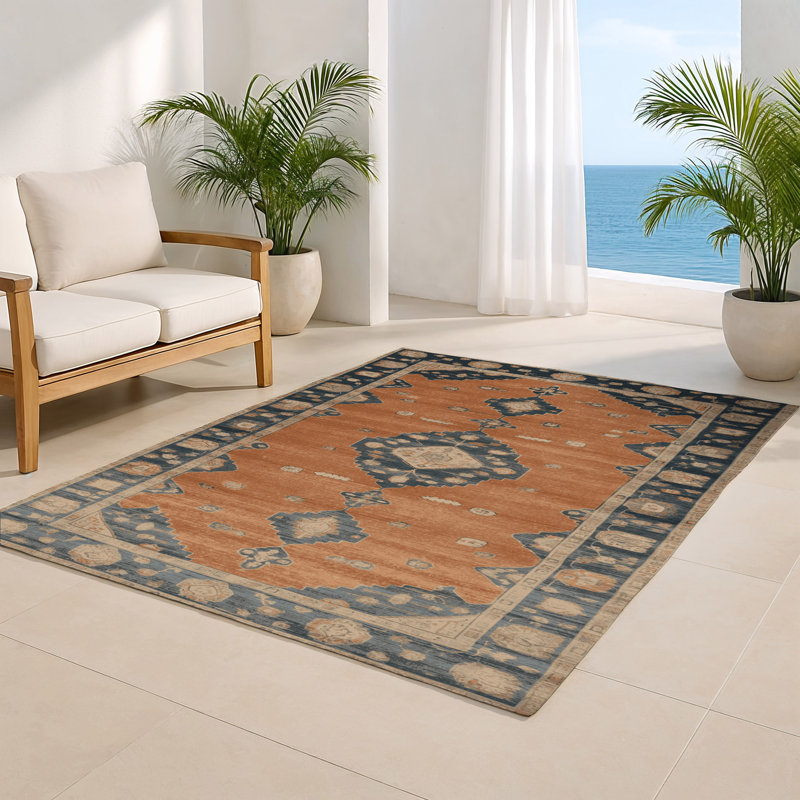 Tapis intérieur et extérieur brun Overdyed, Rectangulaire 2 pi x 3 pi