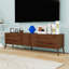 Contemporary TV Stand with Fluted Doors, Rounded Corners, Ample Storage and Cable Management