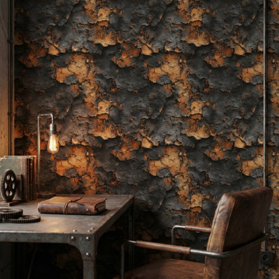 Papier peint texturé mural industriel rustique