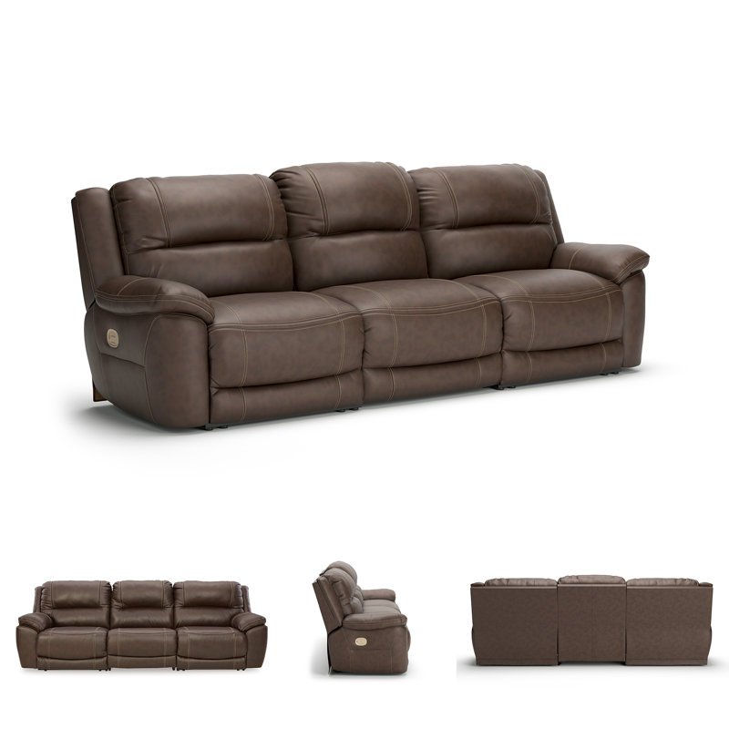 Dunleith Upholstered Power Reclining Sofa, Brown