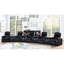 Fauteuil inclinable noir rembourré avec porte-gobelet