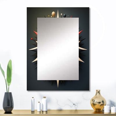 Mystic Wisdom Spiritual Abstract Geometrics I - Modern Rectangular Wall Mirror