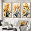 «Vintage Illustration Golden Irises», 3 pièces sur toile-1004977283-1004977282