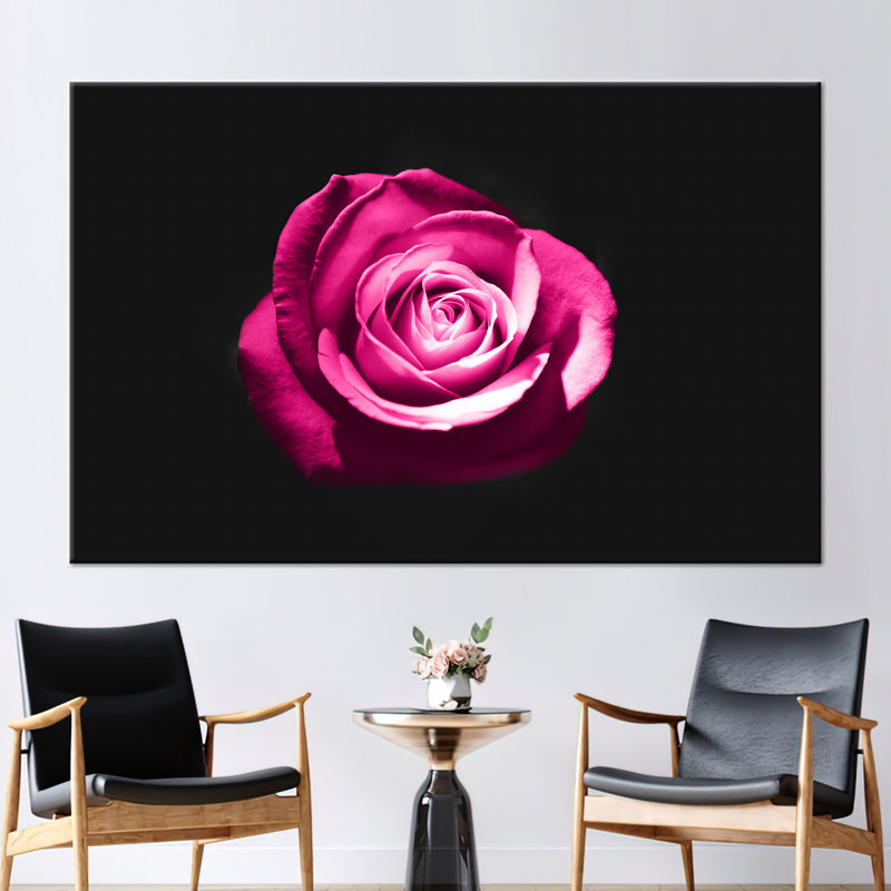 Beautiful Rose Canvas Art - Contemporary Botanical Photography for Rose Lovers Gift, 25 cm H x 35 cm W, Wrapped Canvas