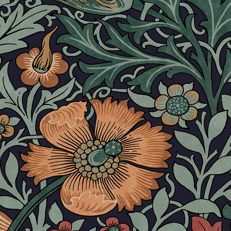 William Morris at Home Compton Ink Blue Wallpaper