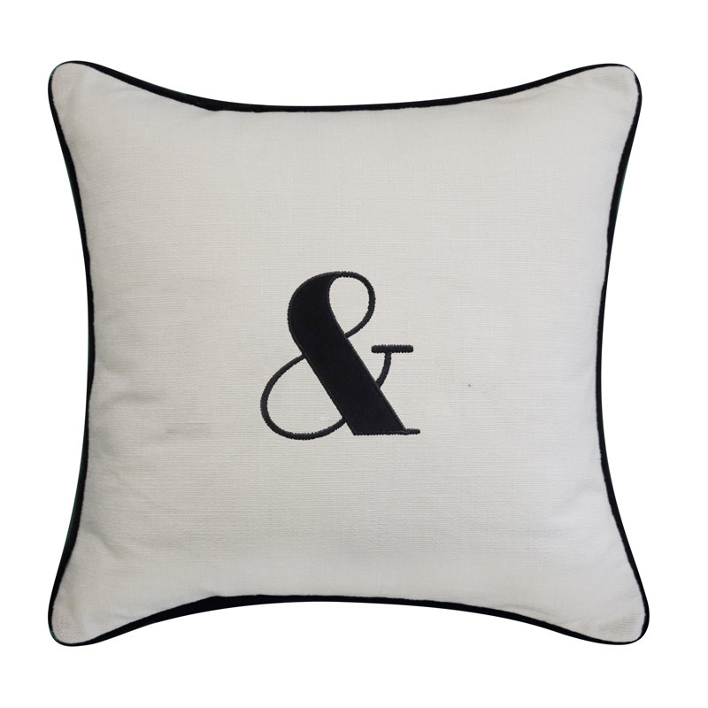 Edie@Home Embroidered Reversible Throw Pillow, Gray, &