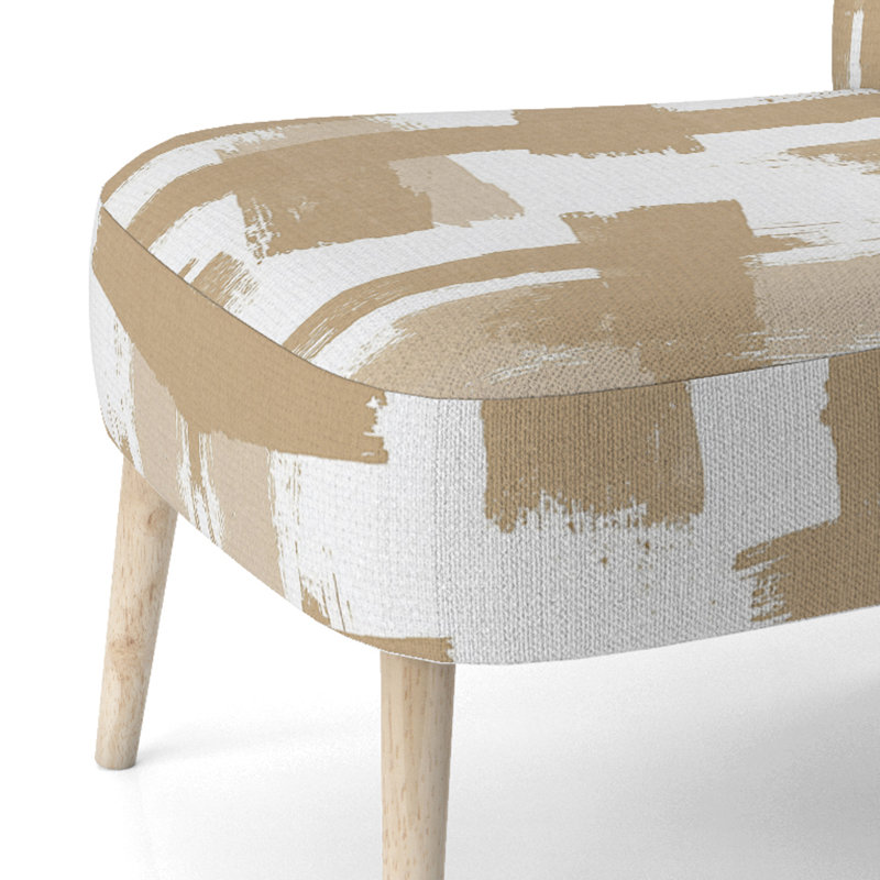 Black & White Crossing Paths II - Modern Upholstered Side Chair, Brown/White