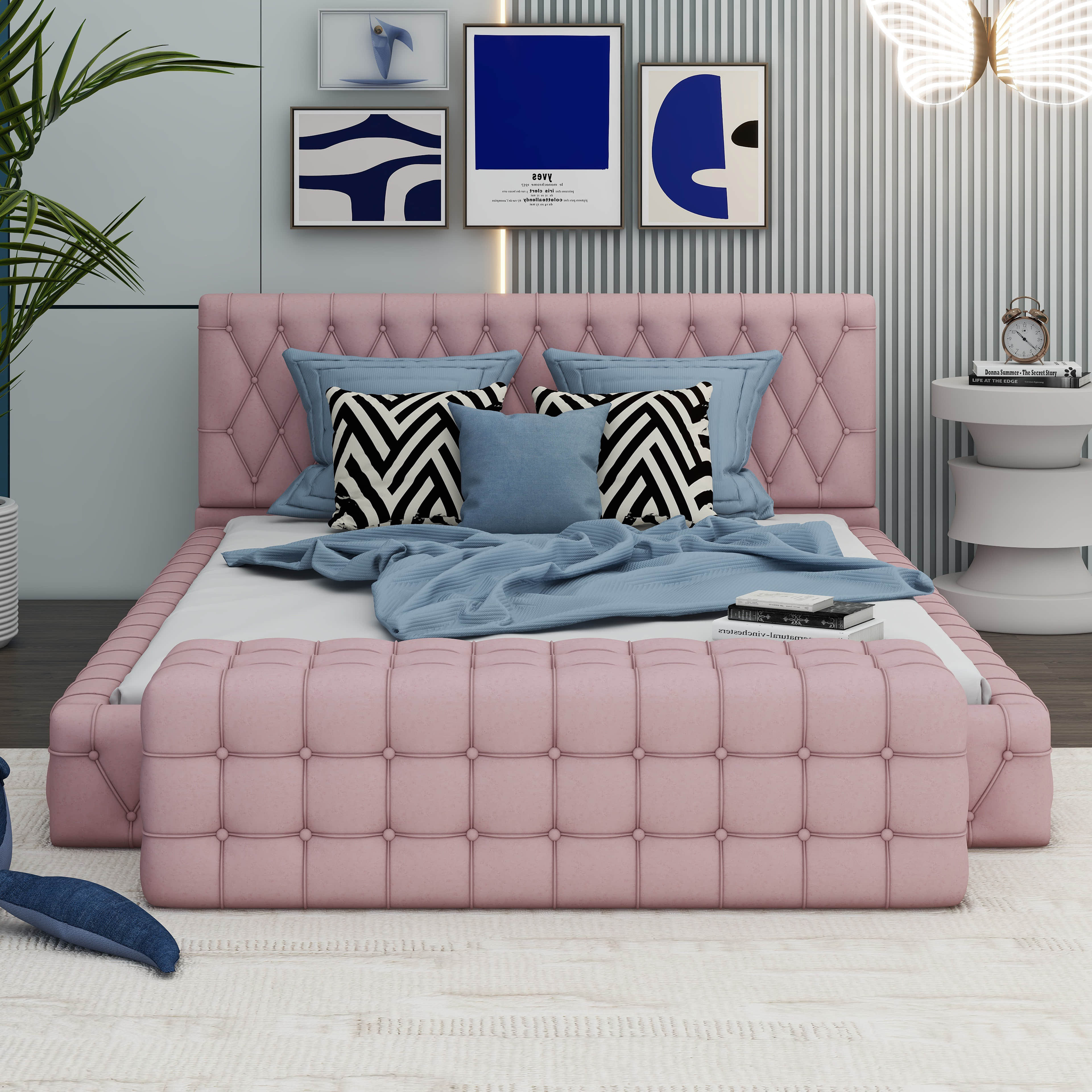 Red Barrel Studio 2Pieces Bedroom Sets Queen Size Upholstered Bed With