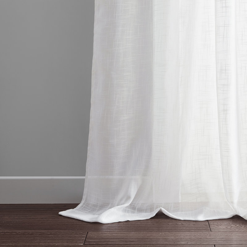 Panneau de rideau transparent avec passe-tringle Devaun, Blanc, L 52 po x L 84 po